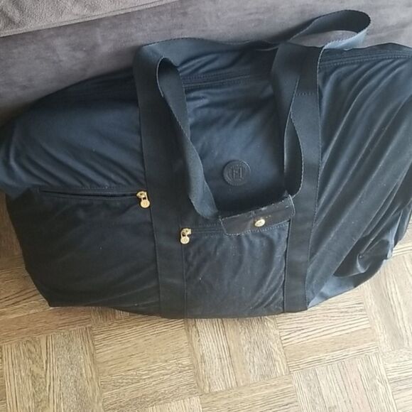 Fendi Black Nylon Weekender Bag Large Travel Tote Duffel Unisex Luggage - Picture 8 of 13